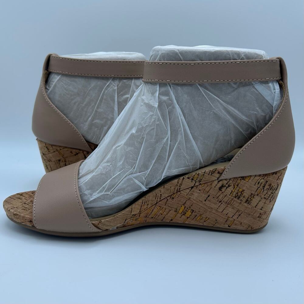 Naturalizer Areda Wedge Sandal Size 8.5 Wide NEW Cork Bottom Vintage Mauve - Picture 7 of 9